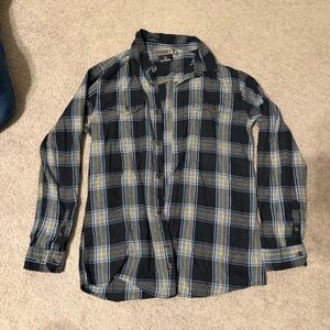 Burnside Black and Yellow Plaid Casual Shirt
